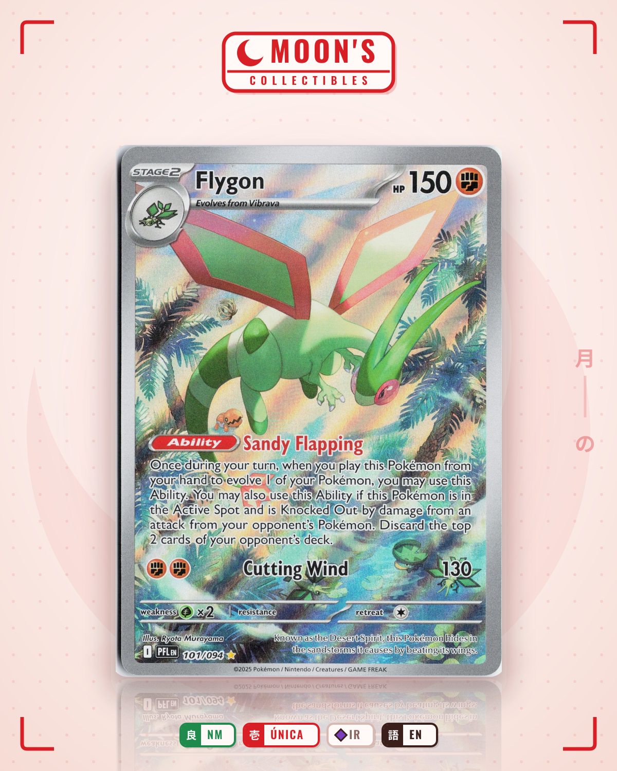 Carta Pokémon Flygon · Phantasmal Flames #101/094 (NM) — pieza única en Moon's Collectibles México