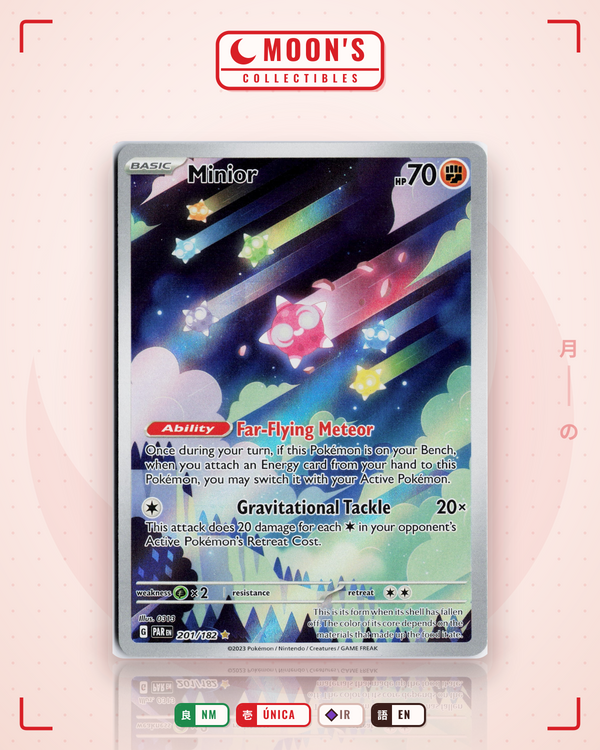 Carta Pokémon Minior · Paradox Rift #201/182 (NM) — pieza única en Moon's Collectibles México