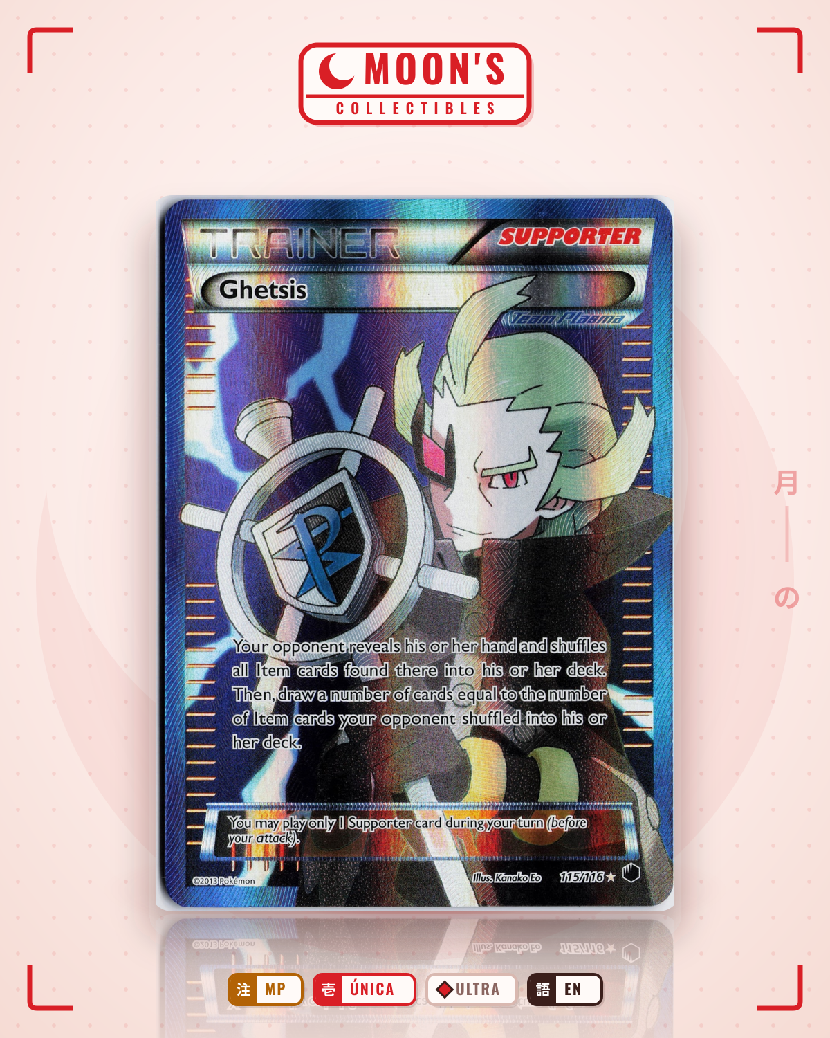 Carta Pokémon Ghetsis · Plasma Freeze #115/116 (MP) — pieza única en Moon's Collectibles México