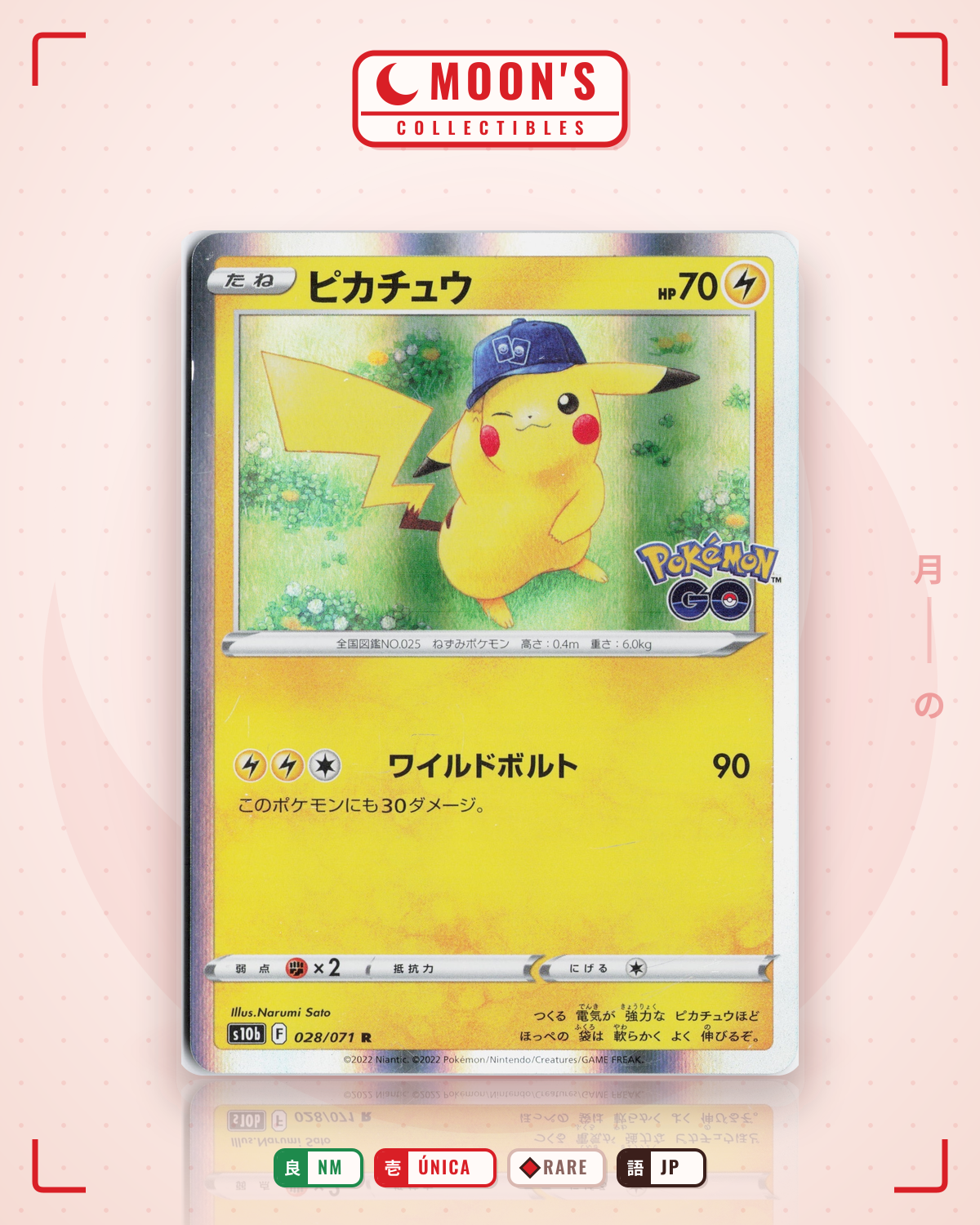 Carta Pokémon ピカチュウ · Pokémon GO #028/071 (NM) — pieza única en Moon's Collectibles México