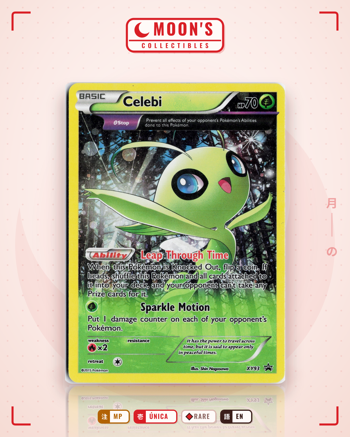 Carta Pokémon Celebi · XY Black Star Promos #XY93 (MP) — pieza única en Moon's Collectibles México