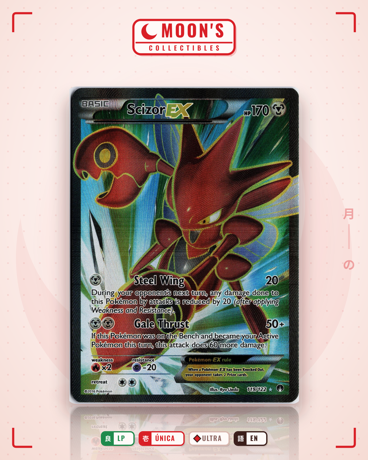 Carta Pokémon Scizor-EX · BREAKpoint #119/122 (LP) — pieza única en Moon's Collectibles México