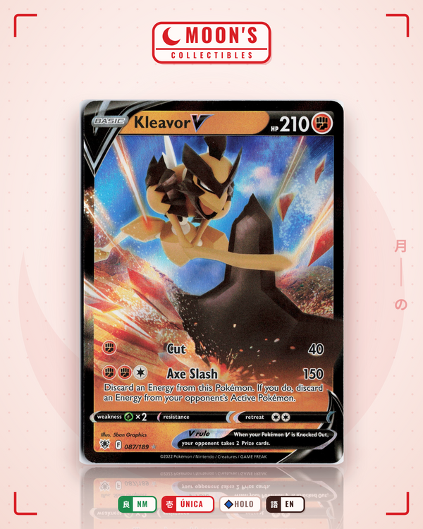 Carta Pokémon Kleavor V · Astral Radiance #087/189 (NM) — pieza única en Moon's Collectibles México