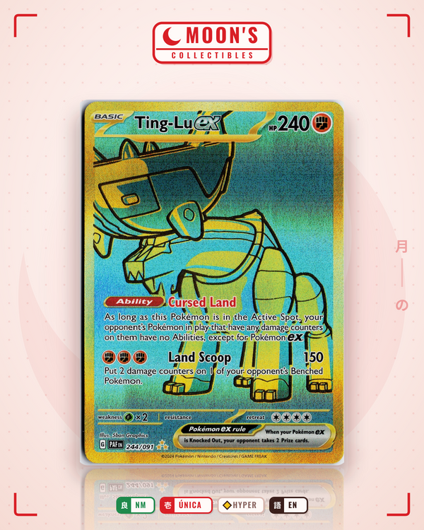 Carta Pokémon Ting-Lu ex · Paldean Fates #244/091 (NM) — pieza única en Moon's Collectibles México