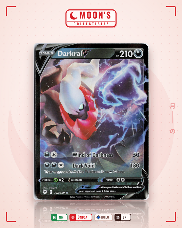 Carta Pokémon Darkrai V · Astral Radiance #098/189 (NM) — pieza única en Moon's Collectibles México