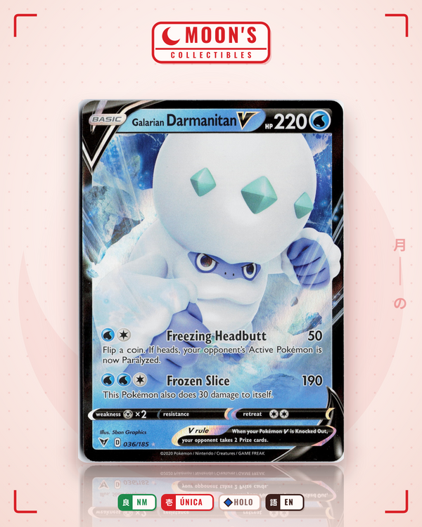 Carta Pokémon Galarian Darmanitan V · Vivid Voltage #036/185 (NM) — pieza única en Moon's Collectibles México