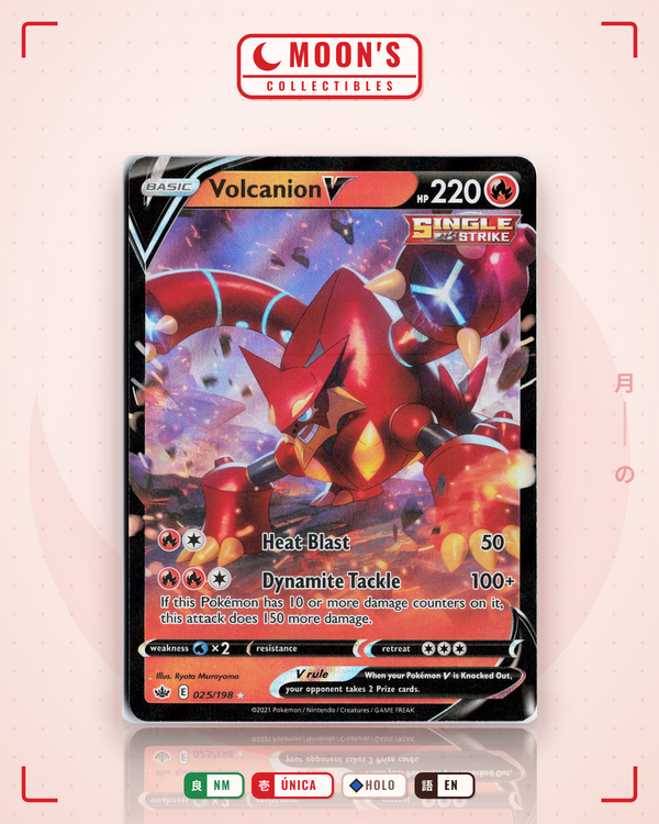 Carta Pokémon Volcanion V · Chilling Reign #025/198 (NM) — pieza única en Moon's Collectibles México