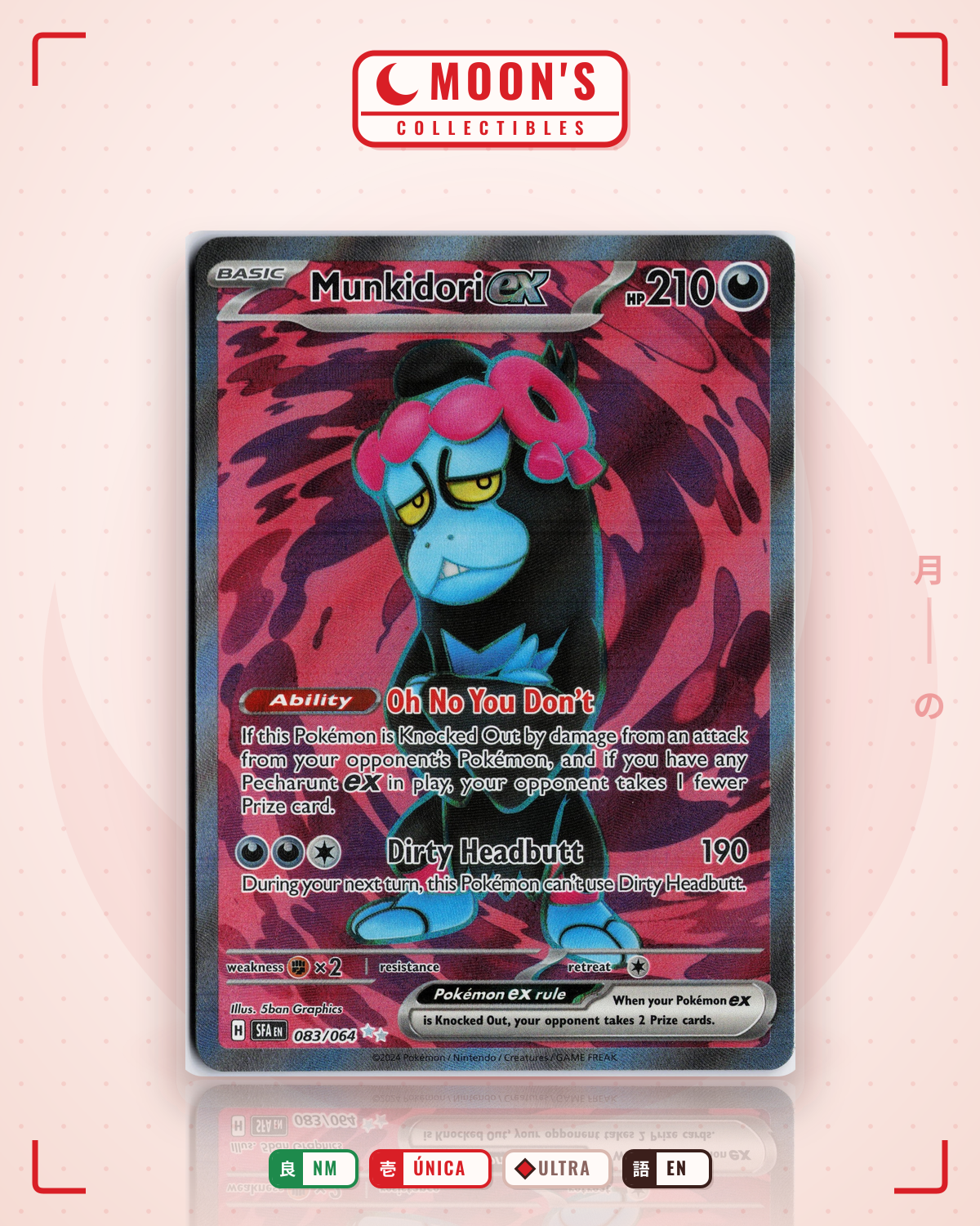 Carta Pokémon Munkidori ex · Shrouded Fable #083/064 (NM) — pieza única en Moon's Collectibles México