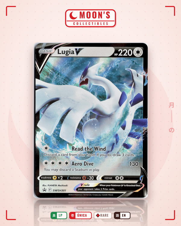 Carta Pokémon Lugia V · SWSH Black Star Promos #SWSH301 (LP) — pieza única en Moon's Collectibles México