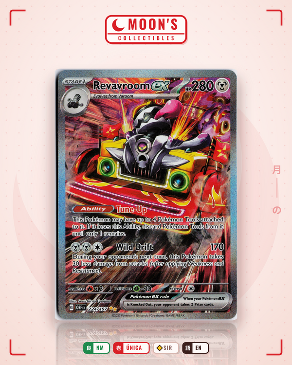 Carta Pokémon Revavroom ex · Obsidian Flames #224/197 (NM) — pieza única en Moon's Collectibles México