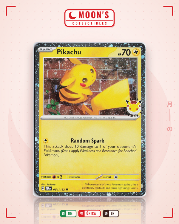 Carta Pokémon Pikachu · Temporal Forces #051/162 (NM) — pieza única en Moon's Collectibles México