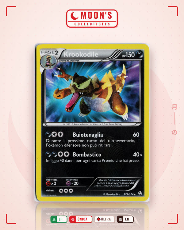 Carta Pokémon Krookodile Italiano · Dragons Exalted #127/124 (LP) — pieza única en Moon's Collectibles México