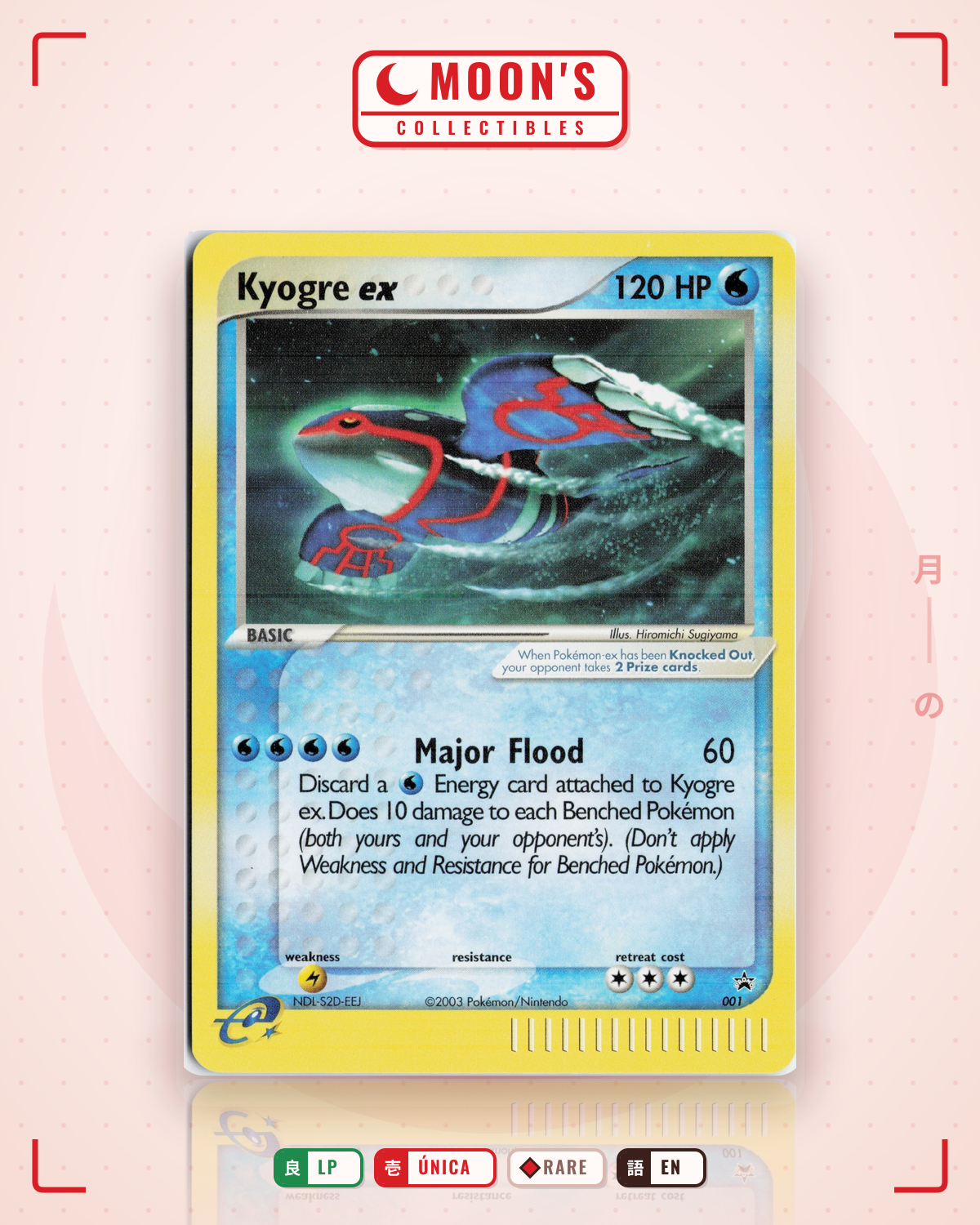 Carta Pokémon Kyogre ex · Nintendo Black Star Promos #001 (LP) — pieza única en Moon's Collectibles México