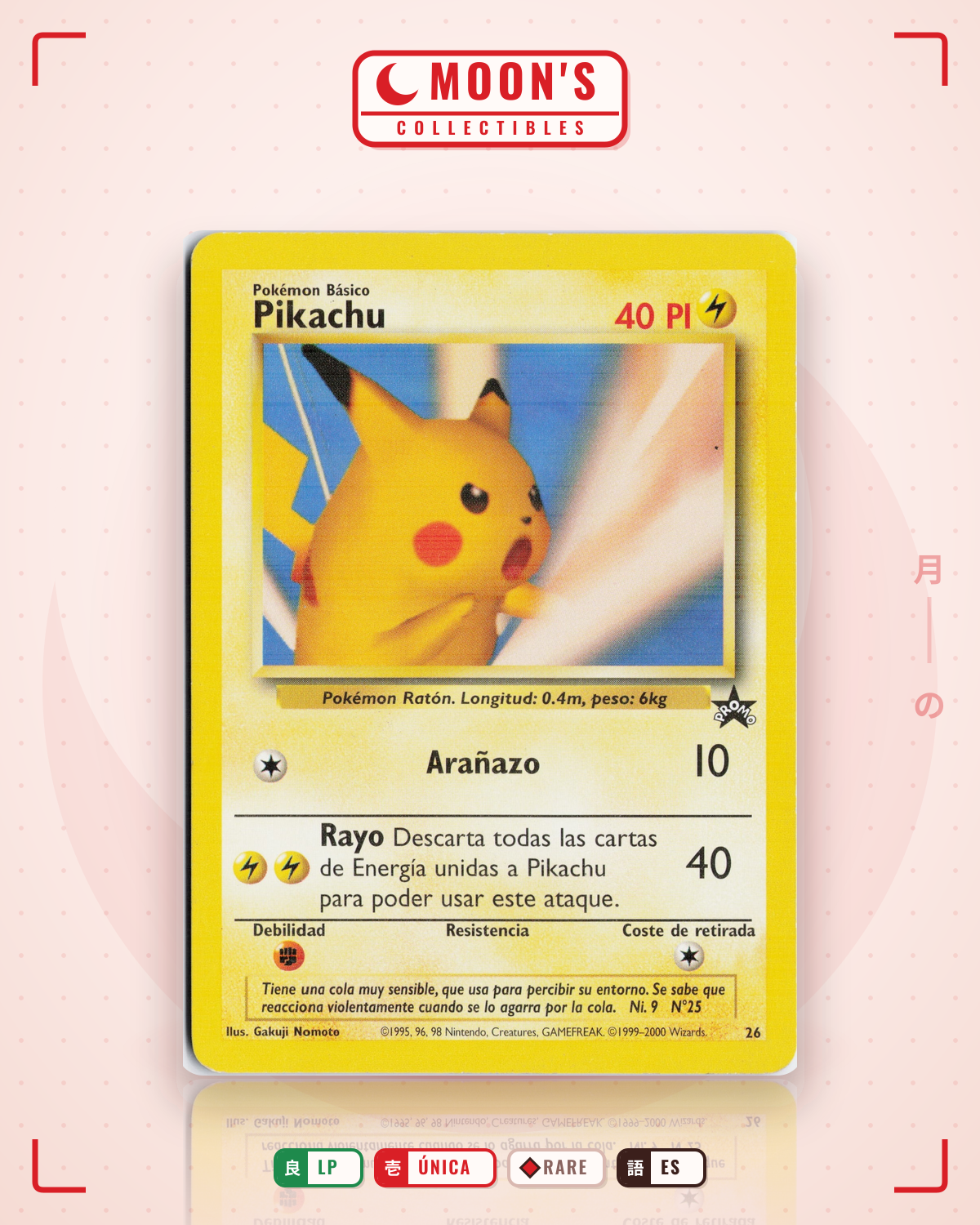Carta Pokémon Pikachu · Wizards Black Star Promos #26 (LP) — pieza única en Moon's Collectibles México