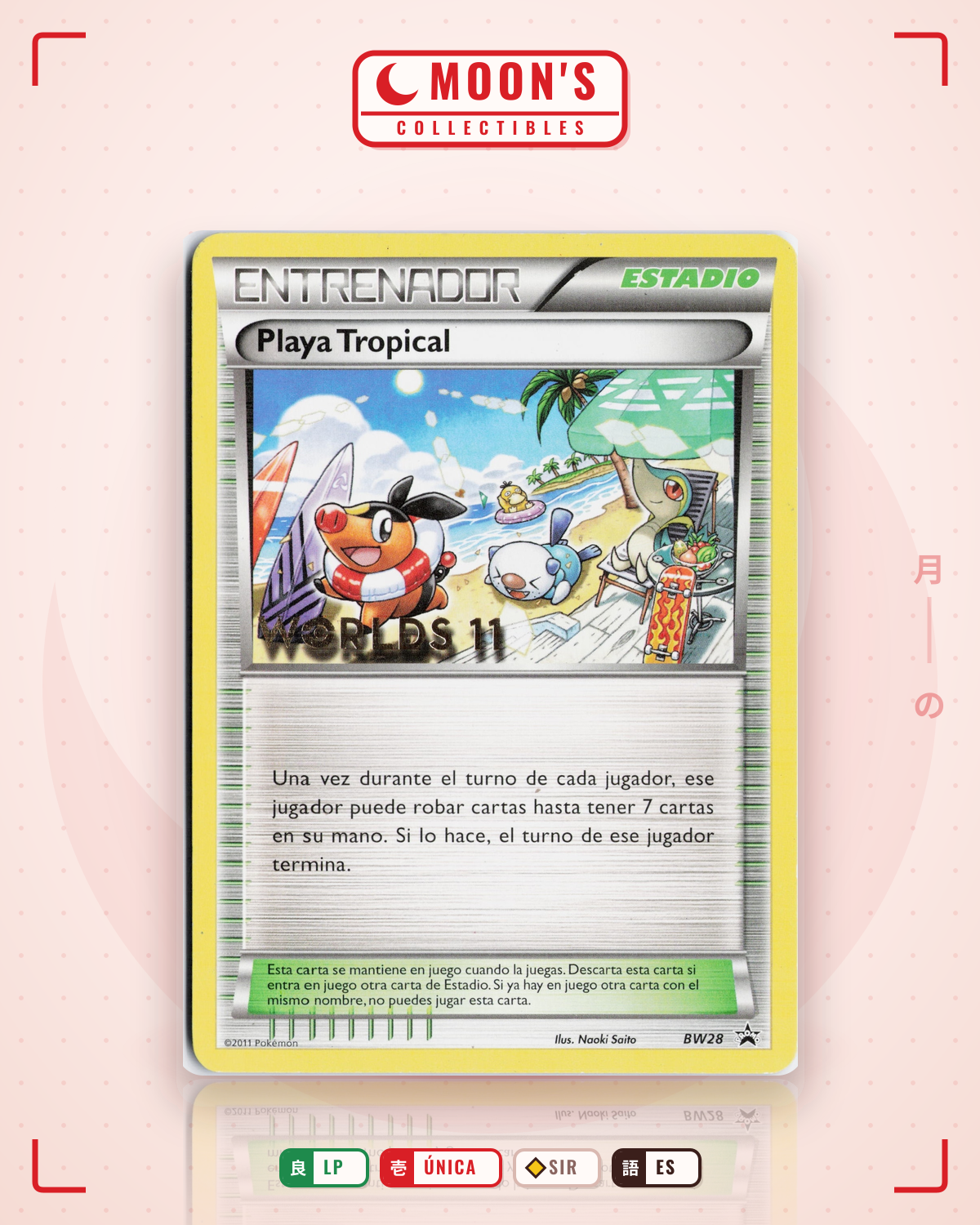 Carta Pokémon Tropical Beach · BW Black Star Promos #BW28 (LP) — pieza única en Moon's Collectibles México