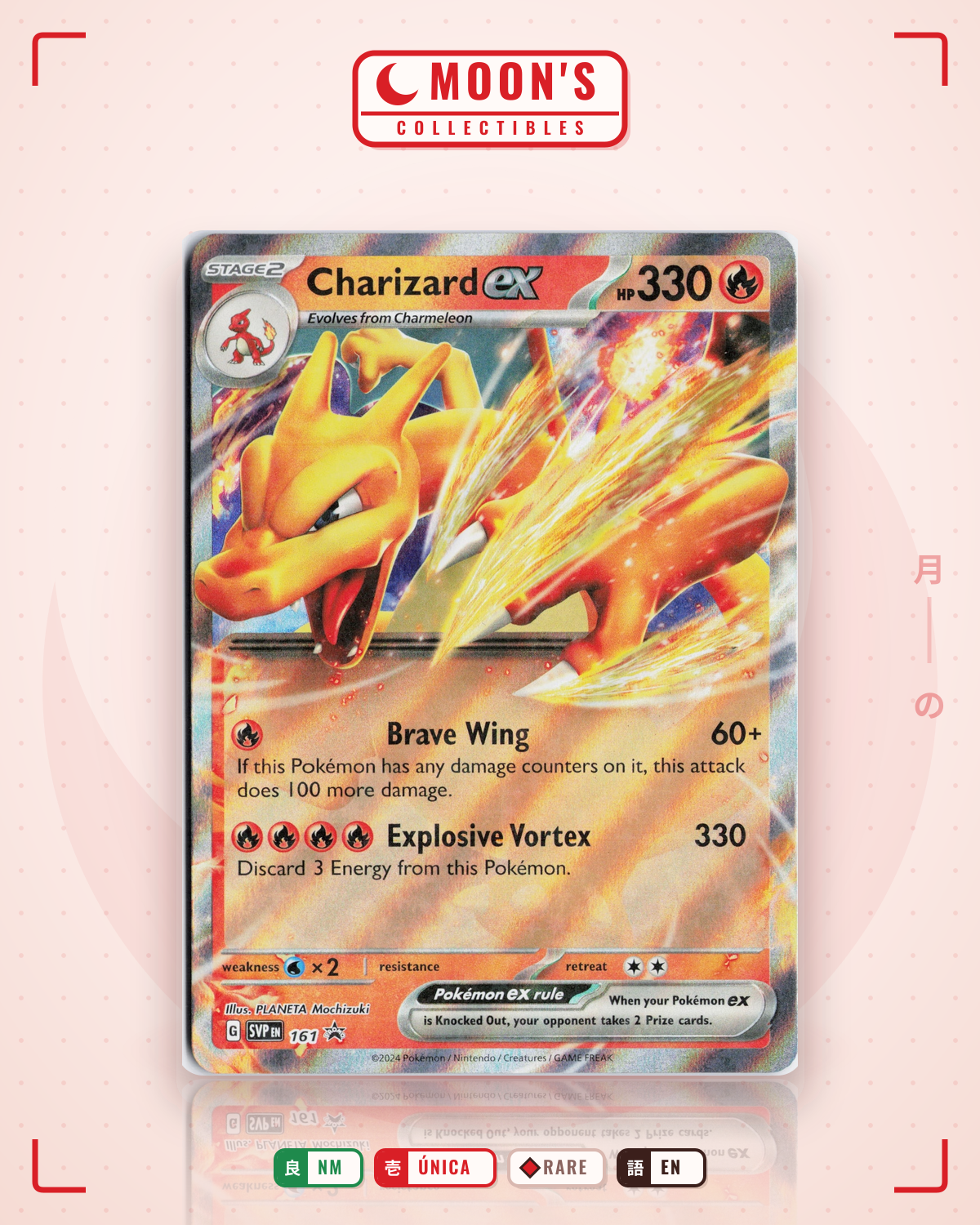 Carta Pokémon Charizard ex · Scarlet & Violet Black Star Promos #161 (NM) — pieza única en Moon's Collectibles México