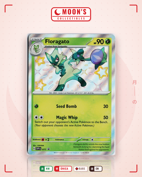 Carta Pokémon Floragato · Scarlet & Violet Black Star Promos #077 (NM) — pieza única en Moon's Collectibles México
