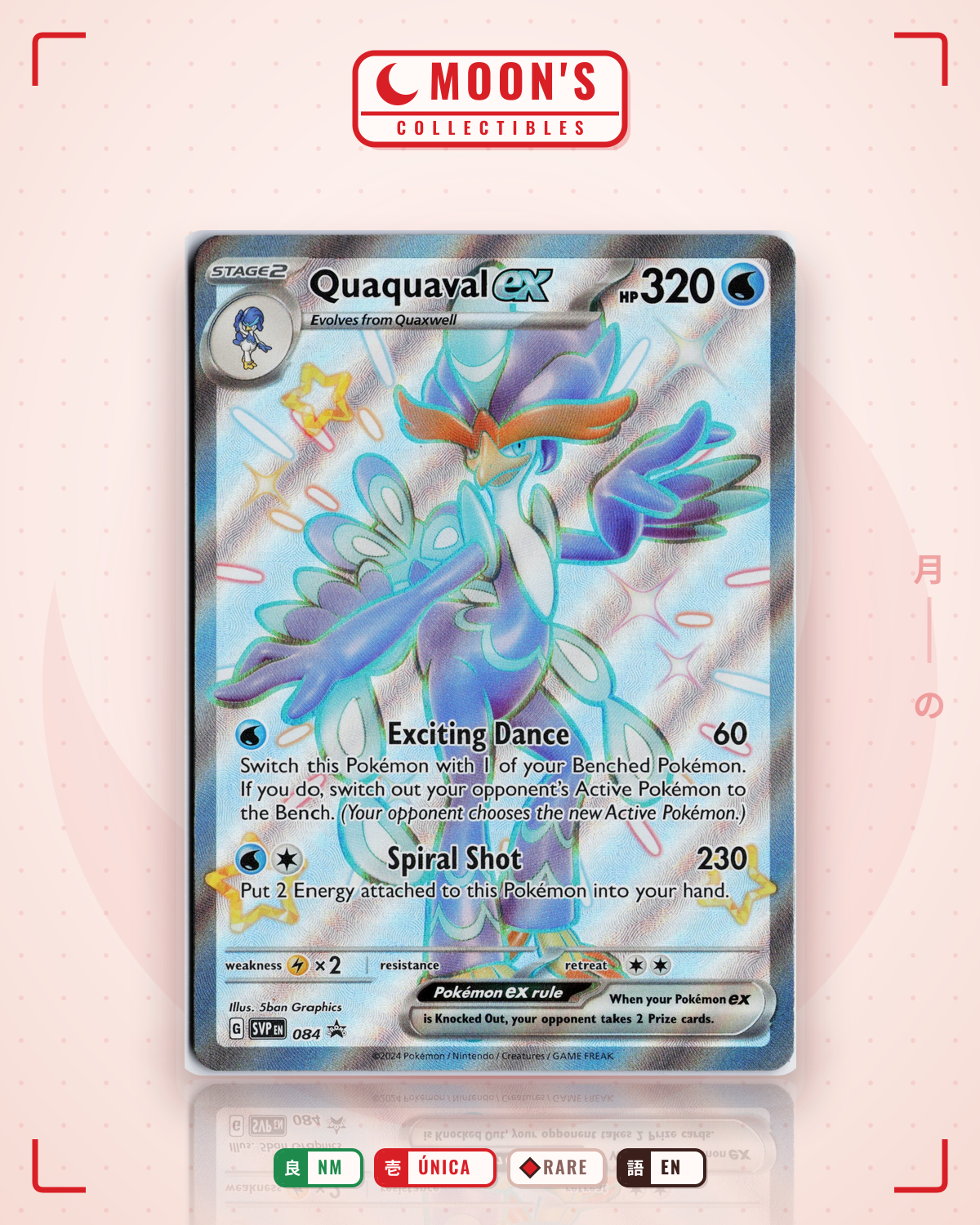 Carta Pokémon Quaquaval ex · Scarlet & Violet Black Star Promos #084 (NM) — pieza única en Moon's Collectibles México