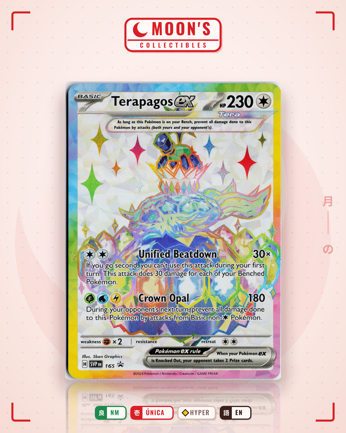 Carta Pokémon Terapagos ex · Prismatic Evolutions #180/131 (NM) — pieza única en Moon's Collectibles México