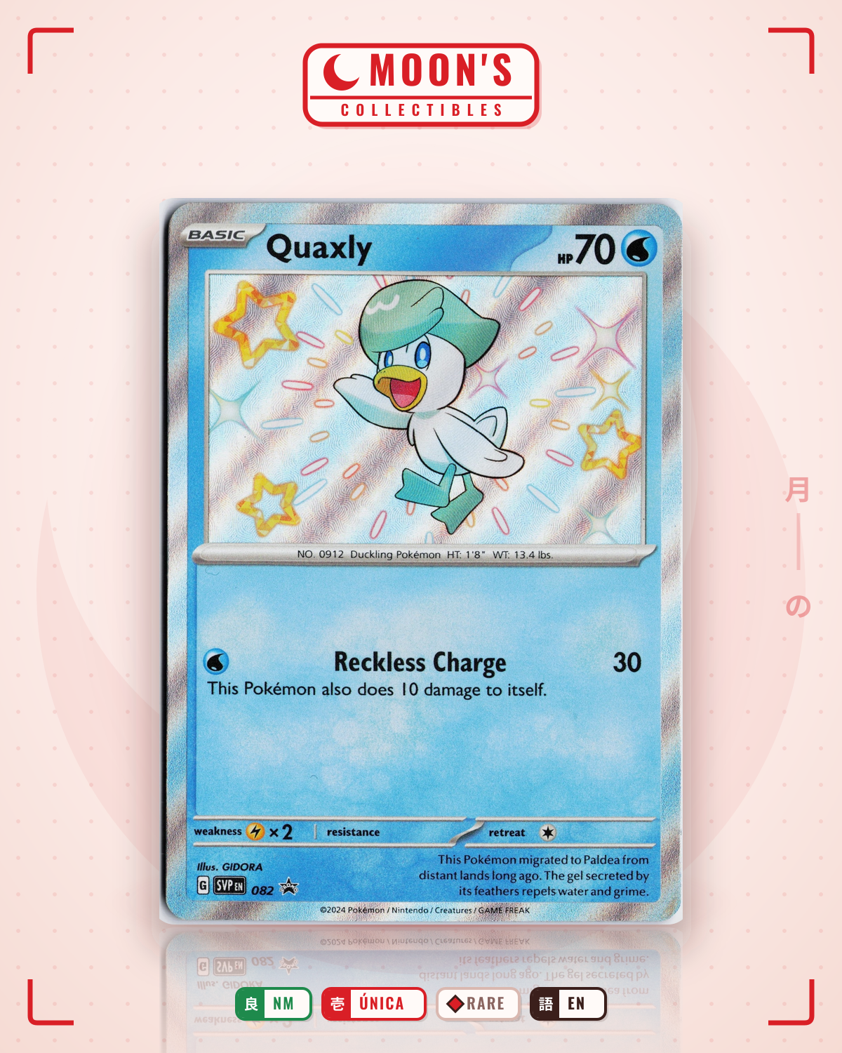 Carta Pokémon Quaxly · Scarlet & Violet Black Star Promos #082 (NM) — pieza única en Moon's Collectibles México