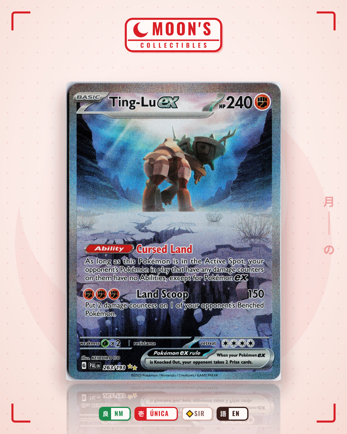 Carta Pokémon Ting-Lu ex · Paldea Evolved #263/193 (NM) — pieza única en Moon's Collectibles México