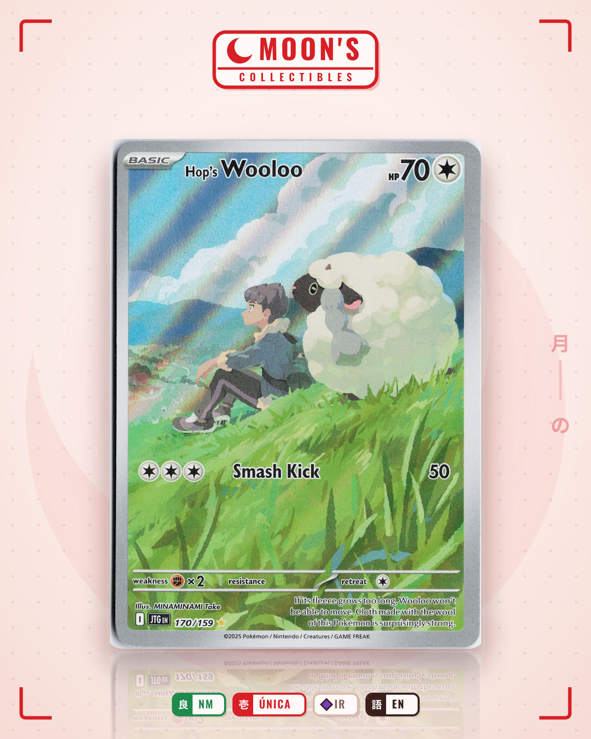 Carta Pokémon Hop's Wooloo · Journey Together #170/159 (NM) — pieza única en Moon's Collectibles México