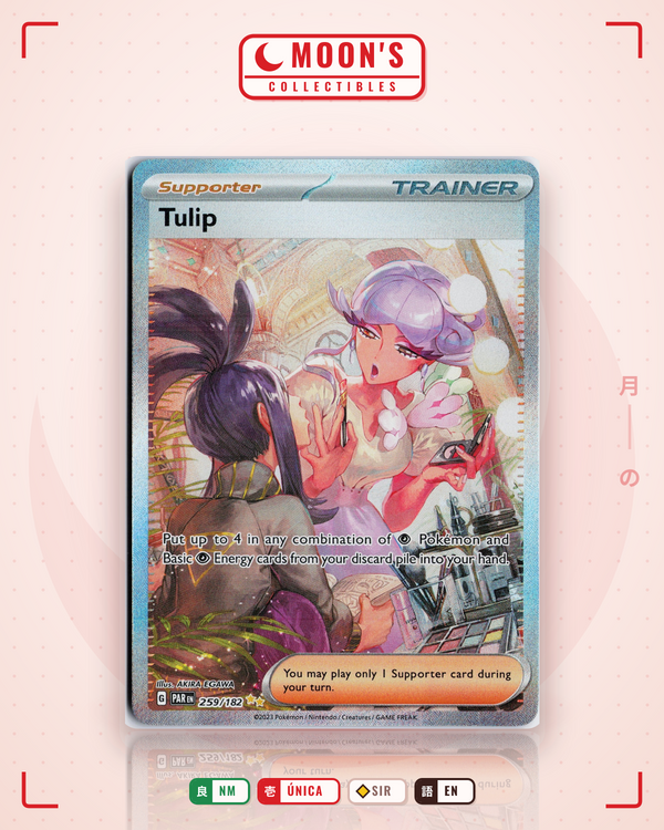 Carta Pokémon Tulip · Paradox Rift #259/182 (NM) — pieza única en Moon's Collectibles México