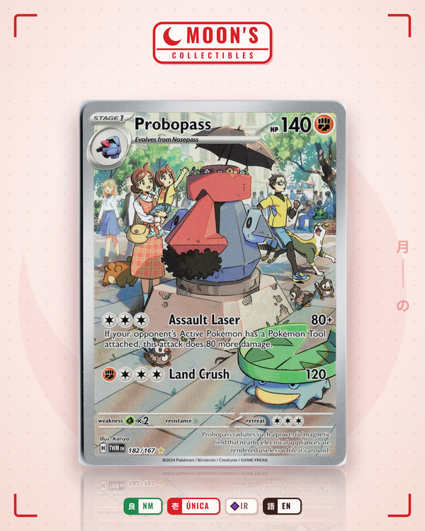 Carta Pokémon Probopass · Twilight Masquerade #182/167 (NM) — pieza única en Moon's Collectibles México