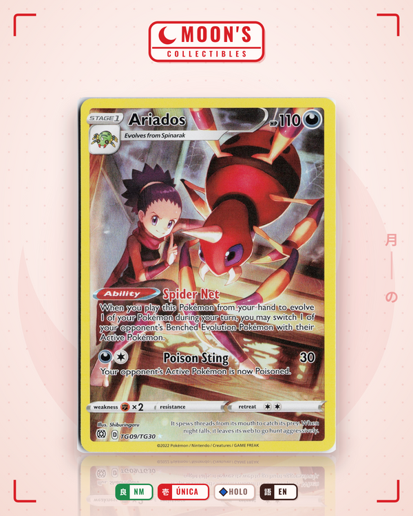 Carta Pokémon Ariados · Brilliant Stars Trainer Gallery #TG09/TG30 (NM) — pieza única en Moon's Collectibles México