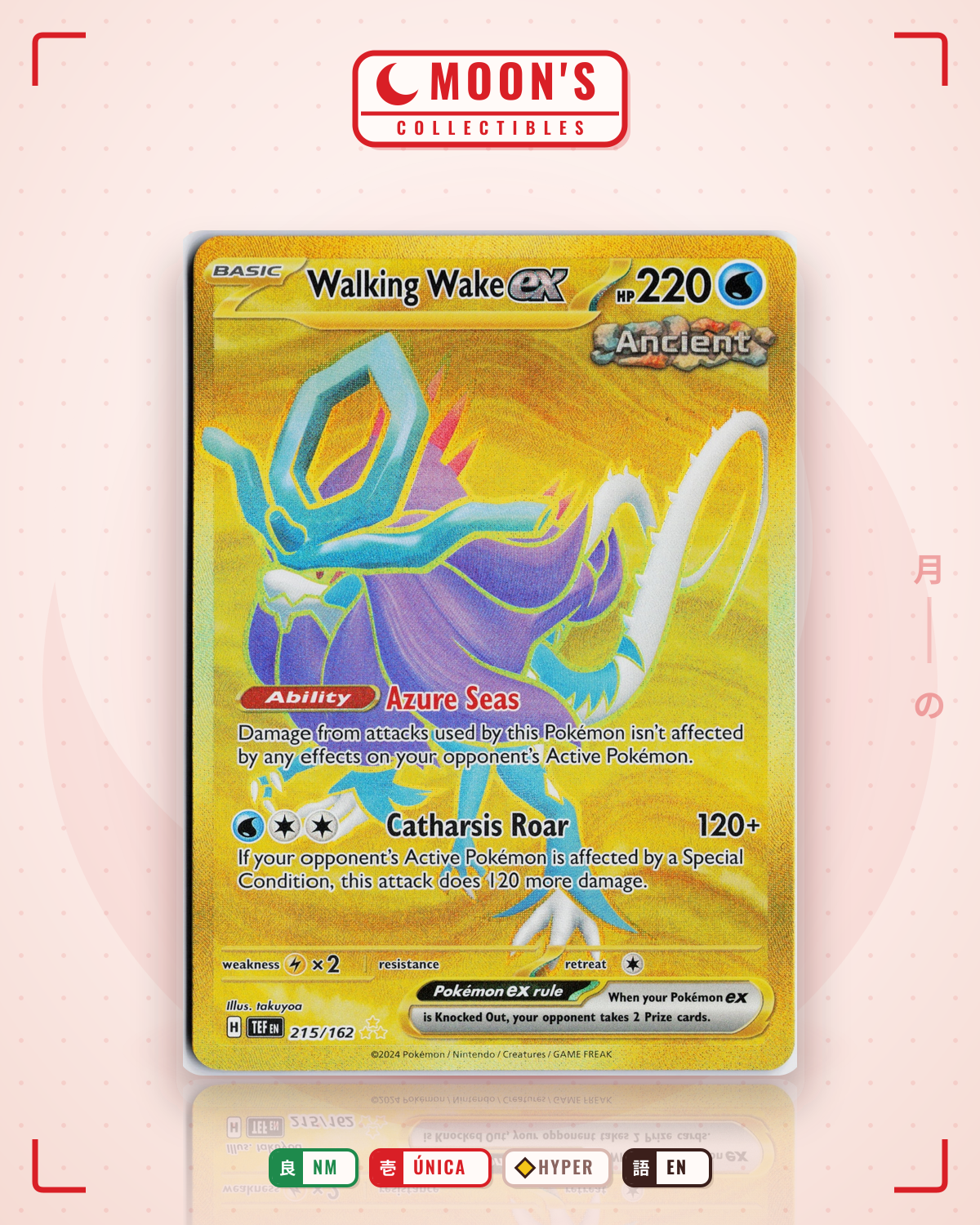 Carta Pokémon Walking Wake ex · Temporal Forces #215/162 (NM) — pieza única en Moon's Collectibles México