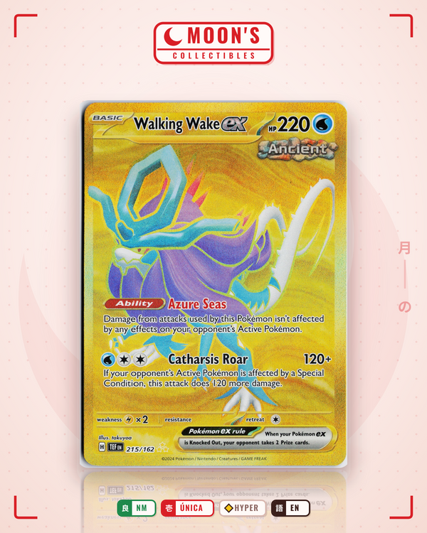 Carta Pokémon Walking Wake ex · Temporal Forces #215/162 (NM) — pieza única en Moon's Collectibles México