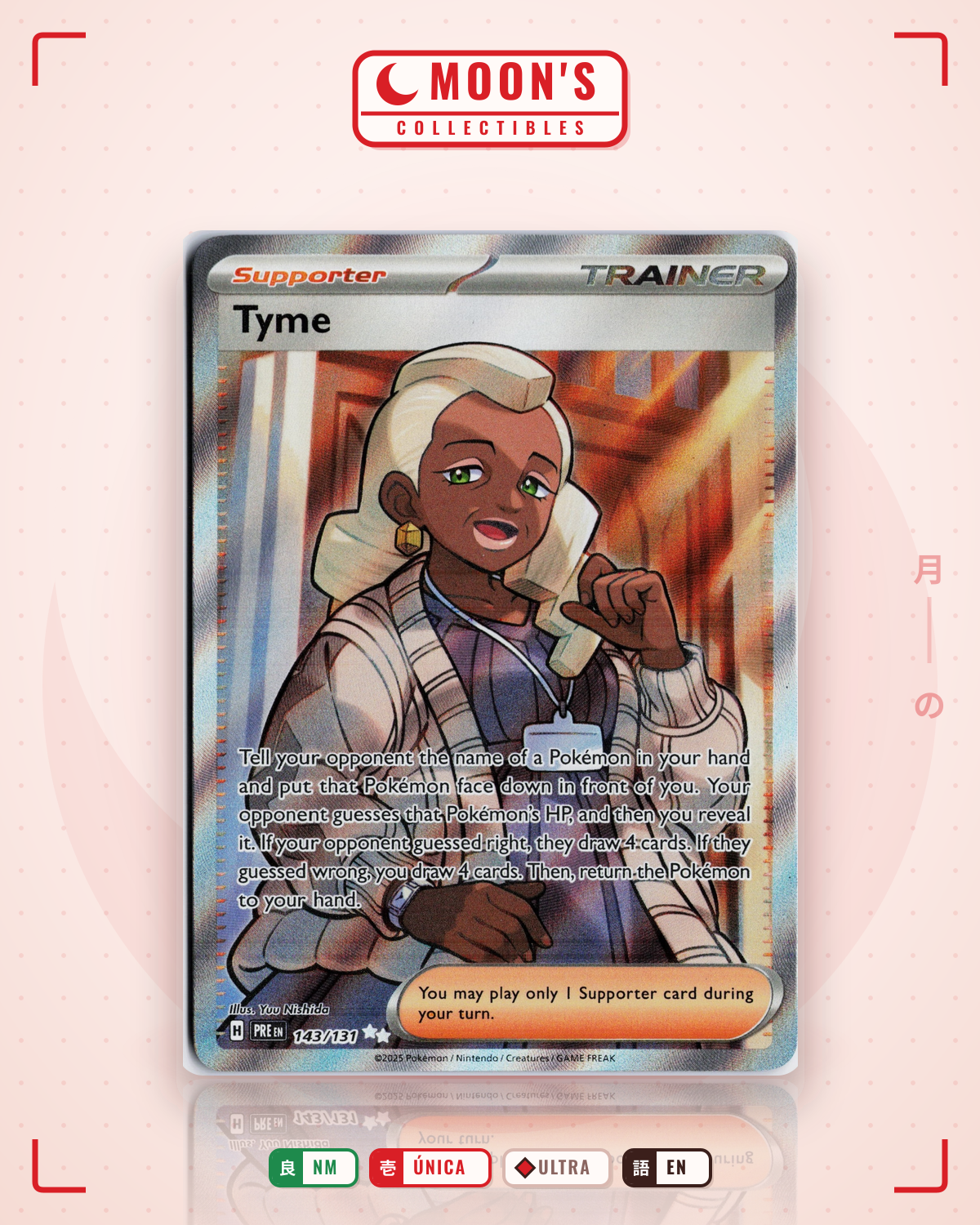 Carta Pokémon Tyme · Prismatic Evolutions #143/131 (NM) — pieza única en Moon's Collectibles México