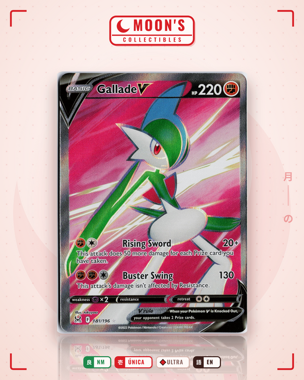 Carta Pokémon Gallade V · Lost Origin #181/196 (NM) — pieza única en Moon's Collectibles México