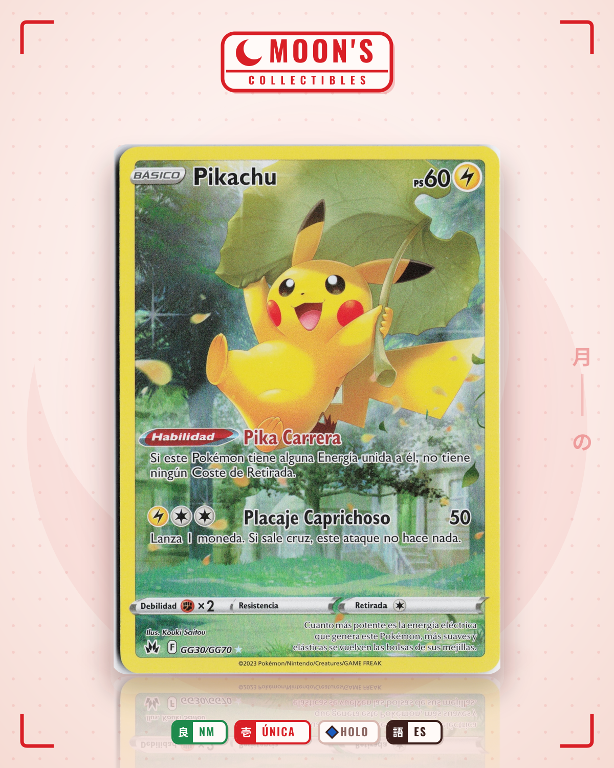 Carta Pokémon Pikachu · Crown Zenith Galarian Gallery #GG30/GG70 (NM) — pieza única en Moon's Collectibles México