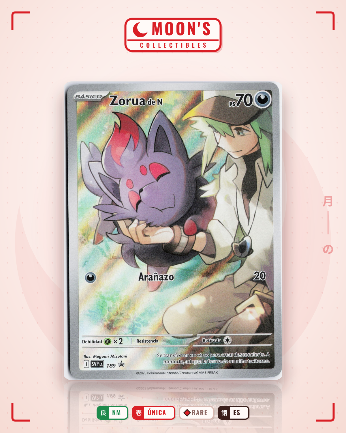 Carta Pokémon N's Zorua · Scarlet & Violet Black Star Promos #189 (NM) — pieza única en Moon's Collectibles México