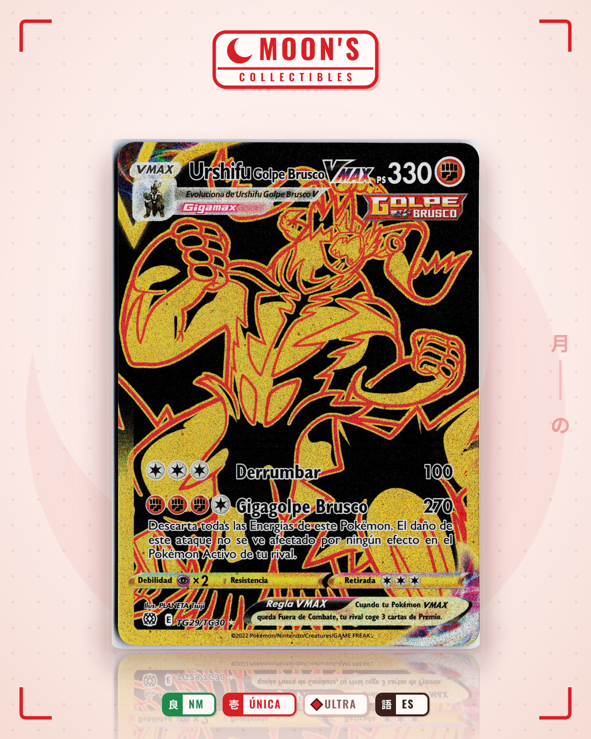 Carta Pokémon Single Strike Urshifu VMAX · Brilliant Stars Trainer Gallery #TG29/TG30 (NM) — pieza única en Moon's Collectibles México