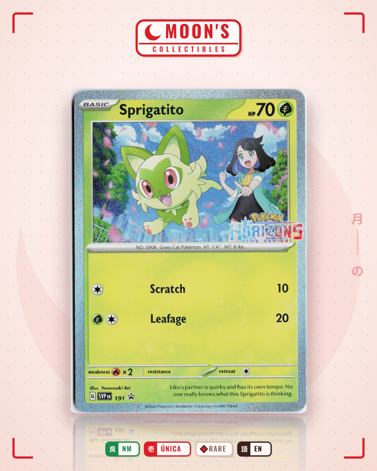 Carta Pokémon Sprigatito · Scarlet & Violet Black Star Promos #191 (NM) — pieza única en Moon's Collectibles México