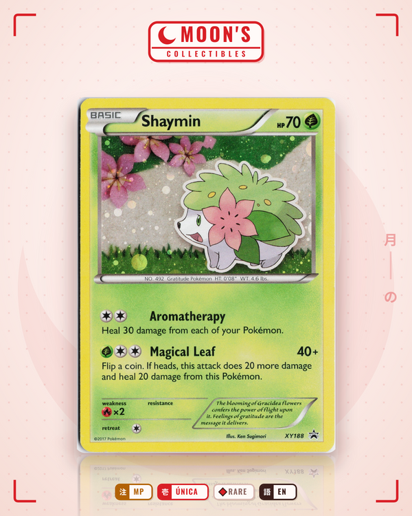 Carta Pokémon Shaymin · XY Black Star Promos #XY188 (MP) — pieza única en Moon's Collectibles México