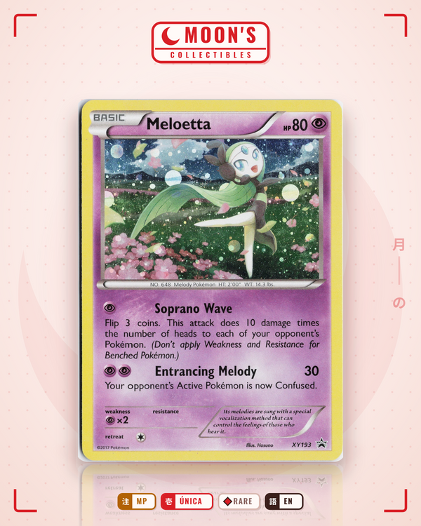 Carta Pokémon Meloetta · XY Black Star Promos #XY193 (MP) — pieza única en Moon's Collectibles México