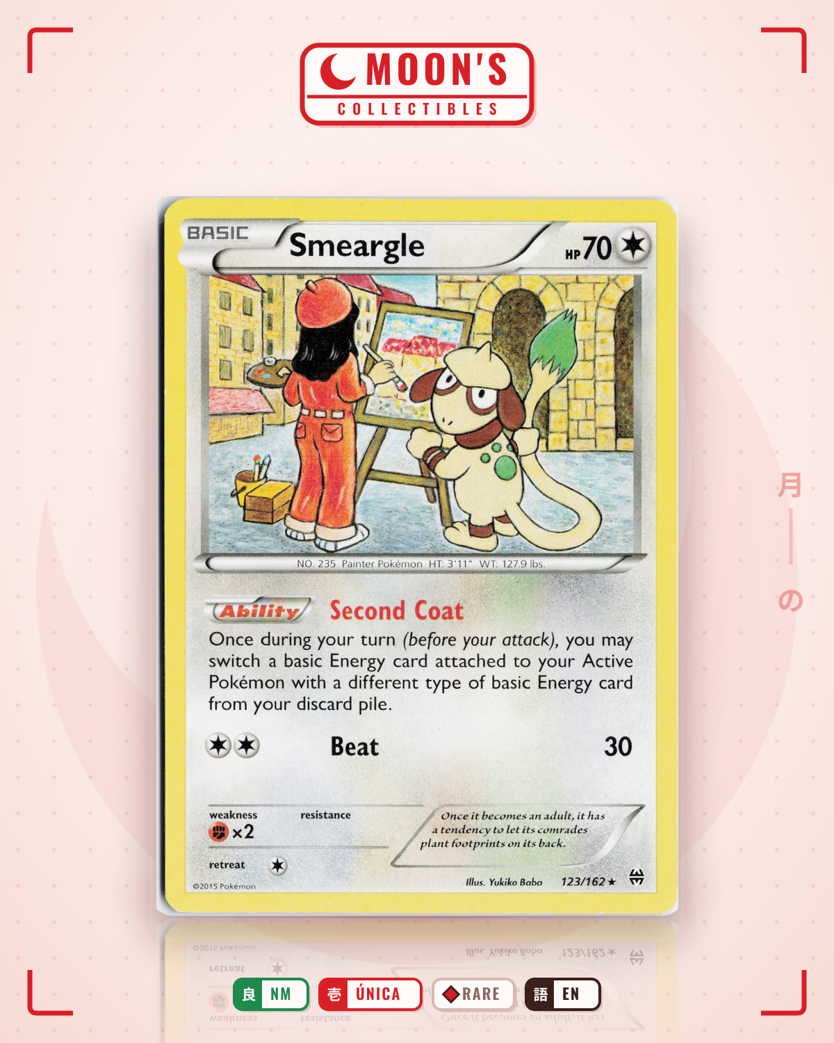 Carta Pokémon Smeargle · BREAKthrough #123/162 (NM) — pieza única en Moon's Collectibles México