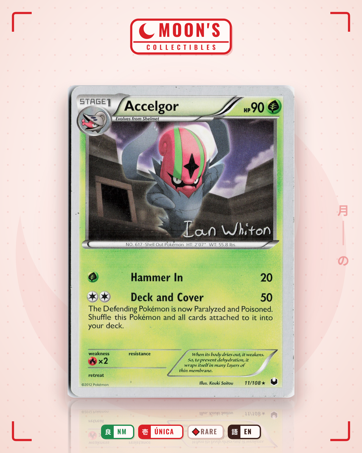 Carta Pokémon Accelgor · Dark Explorers #11/108 (NM) — pieza única en Moon's Collectibles México