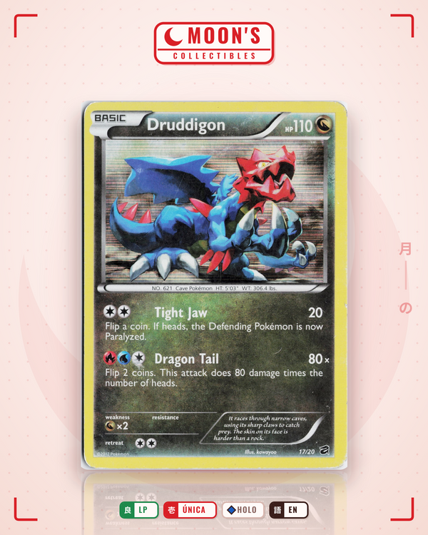 Carta Pokémon Druddigon · Dragon Vault #17/20 (LP) — pieza única en Moon's Collectibles México