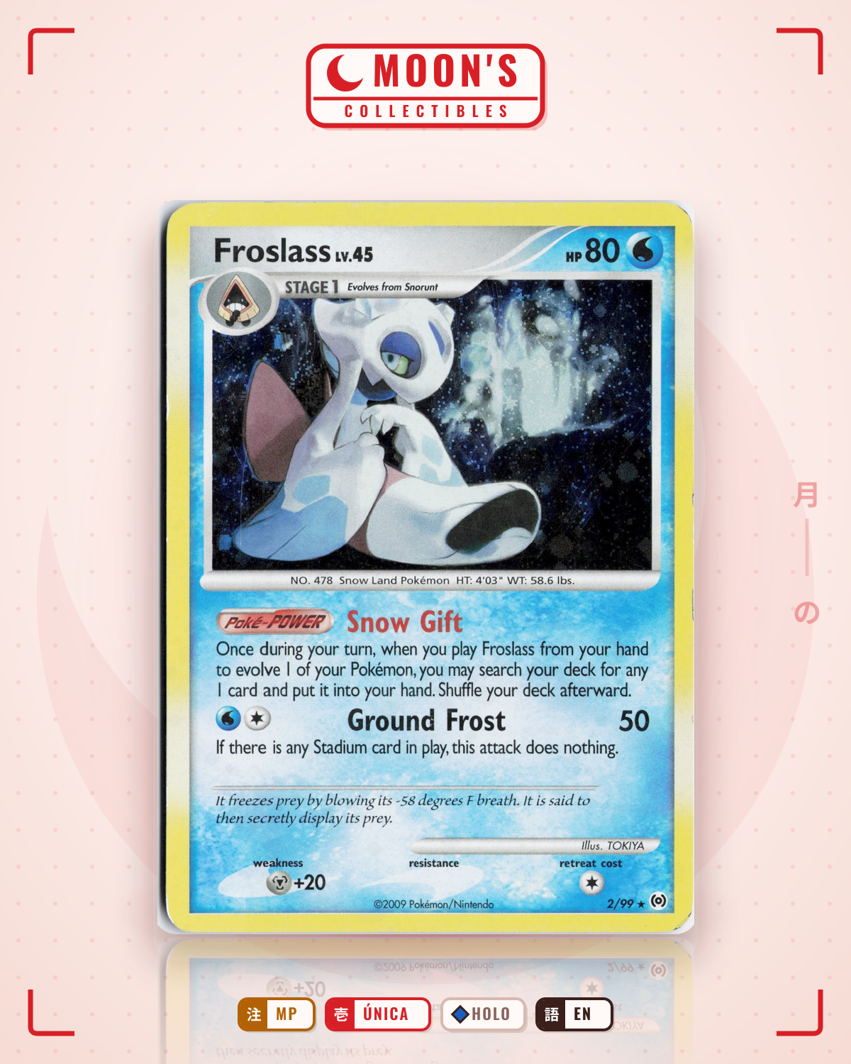 Carta Pokémon Froslass · Arceus #2/99 (MP) — pieza única en Moon's Collectibles México