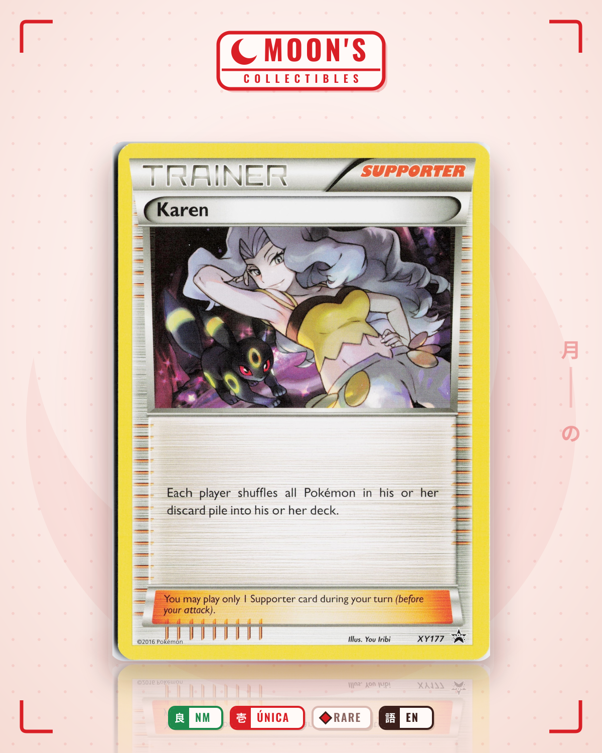 Carta Pokémon Karen · XY Black Star Promos #XY177 (NM) — pieza única en Moon's Collectibles México