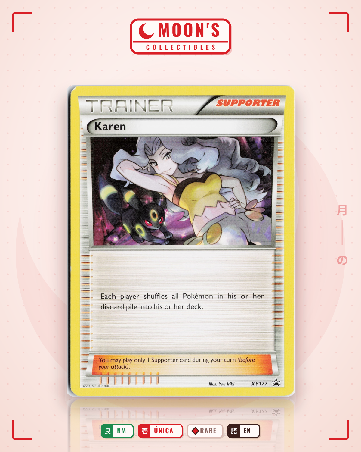 Carta Pokémon Karen · XY Black Star Promos #XY177 (NM) — pieza única en Moon's Collectibles México