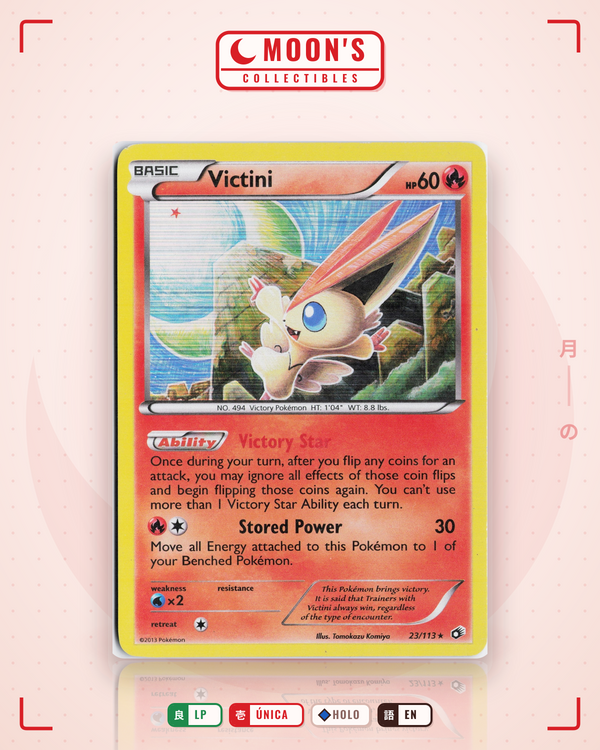 Carta Pokémon Victini · Legendary Treasures #23/113 (LP) — pieza única en Moon's Collectibles México