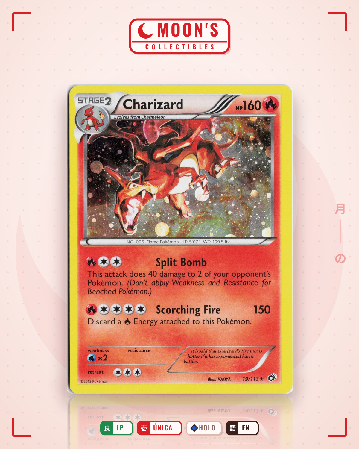 Carta Pokémon Charizard · Legendary Treasures #19/113 (LP) — pieza única en Moon's Collectibles México