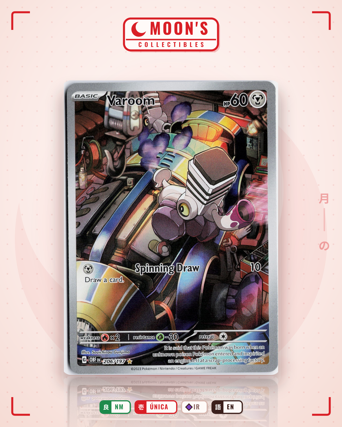 Carta Pokémon Varoom · Obsidian Flames #206/197 (NM) — pieza única en Moon's Collectibles México