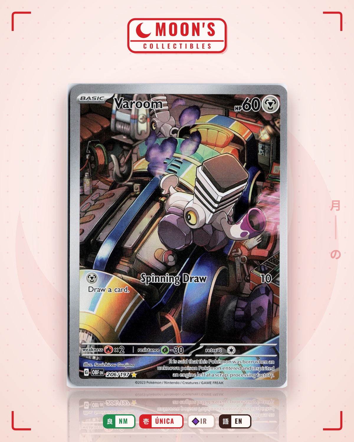 Carta Pokémon Varoom · Obsidian Flames #206/197 (NM) — pieza única en Moon's Collectibles México