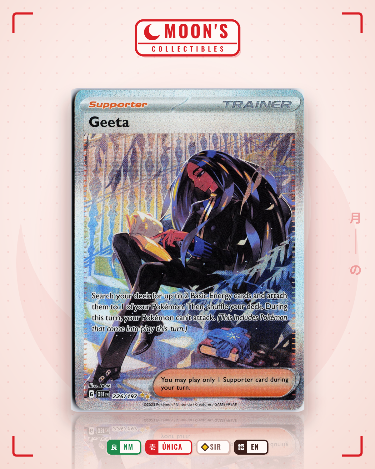 Carta Pokémon Geeta · Obsidian Flames #226/197 (NM) — pieza única en Moon's Collectibles México